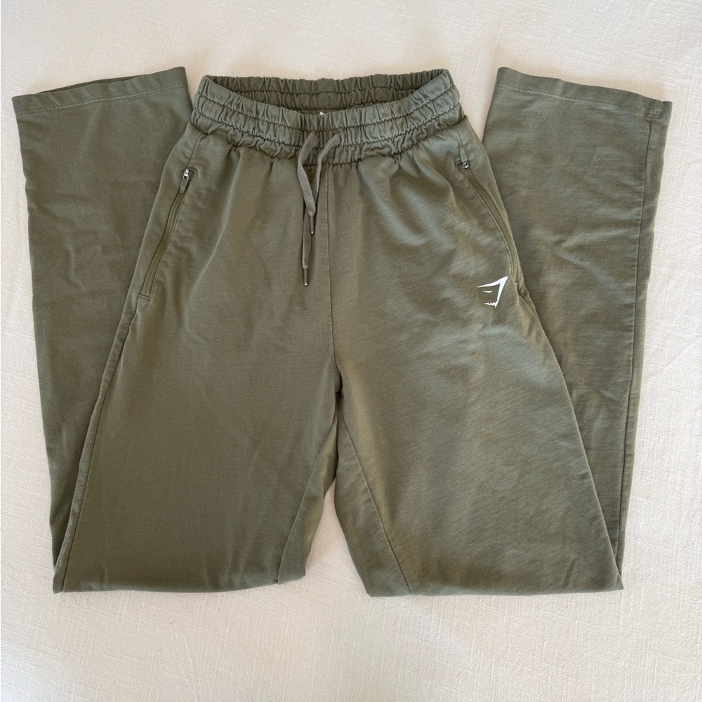 Gymshark army green training straight leg sweatpants size XS track pants - Picture 1 of 6